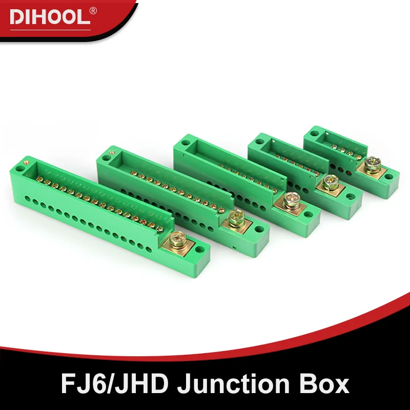 

FJ6/JHD Junction Box 1-IN Multiple-OUT Meter Wire Connector Single-Phase Splitter Unipolar Terminal Block Distribution Box