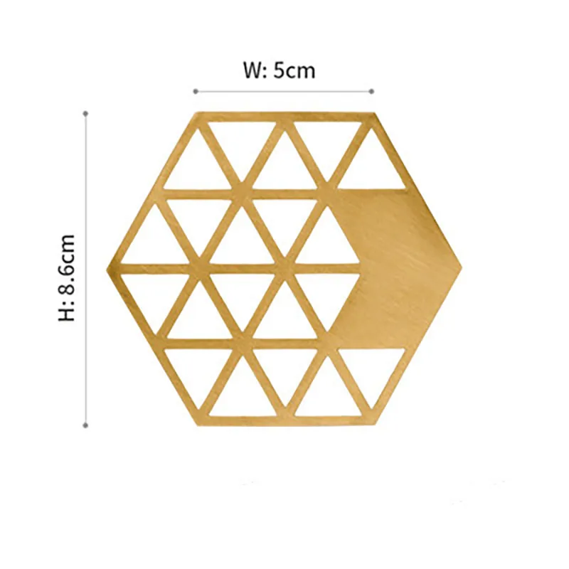 Скандинавский полый латунный коврик для чашки аксессуары стола