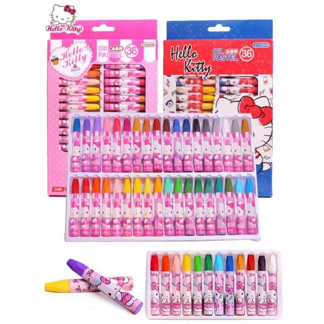 

Hello Kitty Oil Pastel 36 Colors Children Crayons Student Art Supplies Children Brush Painting Set 12 Colors