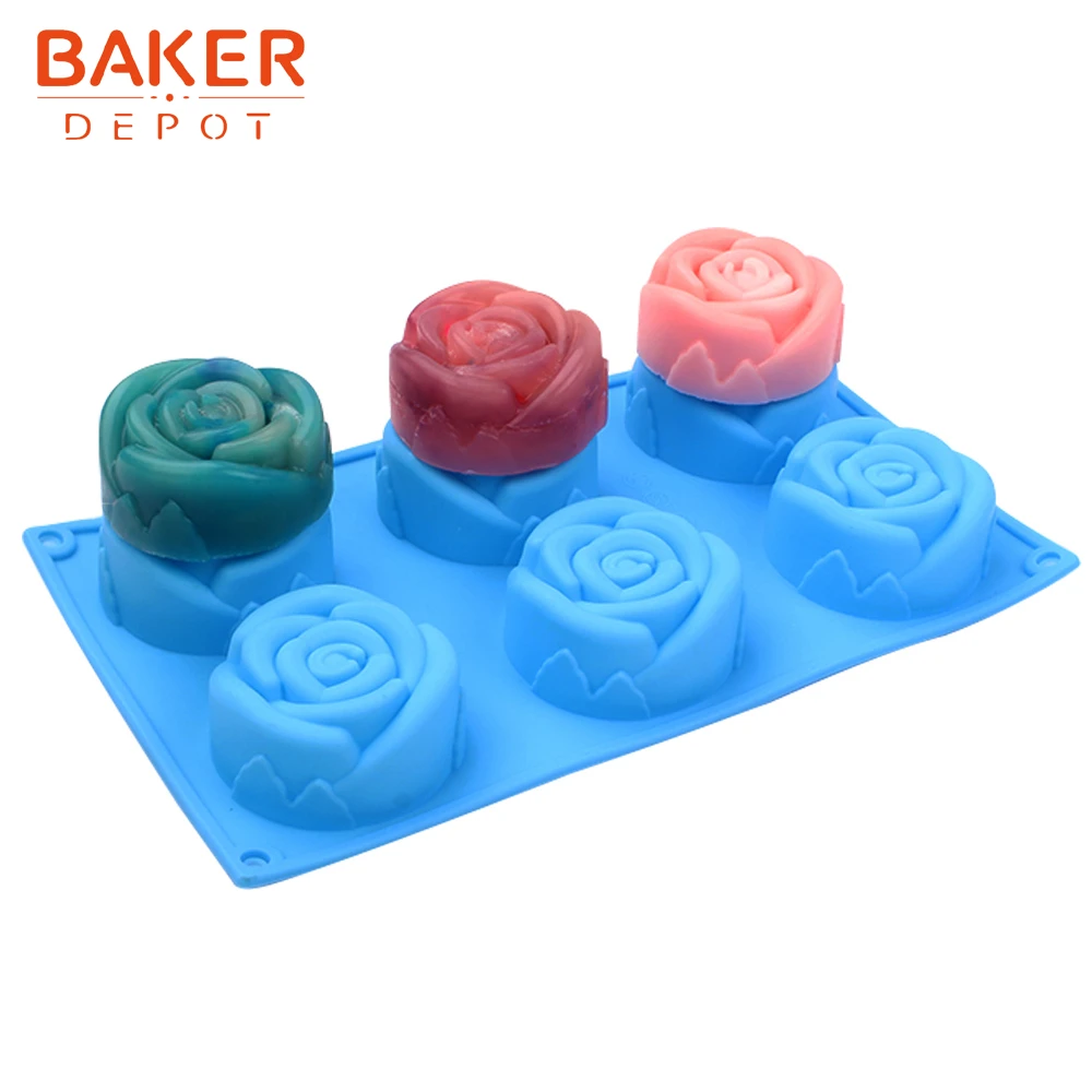 Силиконовые формы для выпечки 6 решеток торта с розами форма желе пудинга мыло