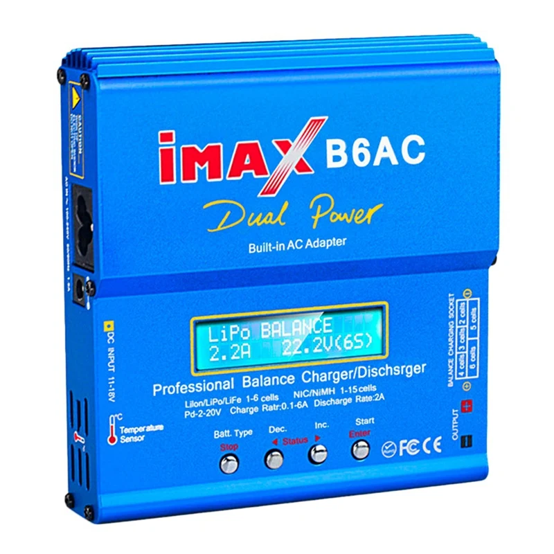 B6 AC IMAX Mini 80 Вт 6A RC зарядное устройство Lipo для дрона Nimh Nicd Dis EU Plug|Зарядные