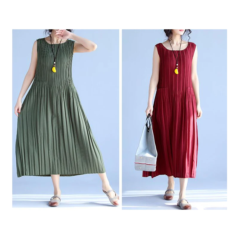 2020 летнее платье повседневное большого размера прямое шифоновое без рукавов