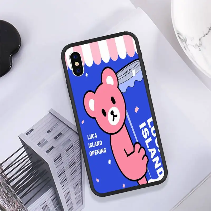 

Shanghai Luca Bear Phone Case For IPhone 11 12 Pro Max 6 6s 7 8 Plus XS XR 12mini SE 2020 Black Soft TPU Cover Silicone Coque