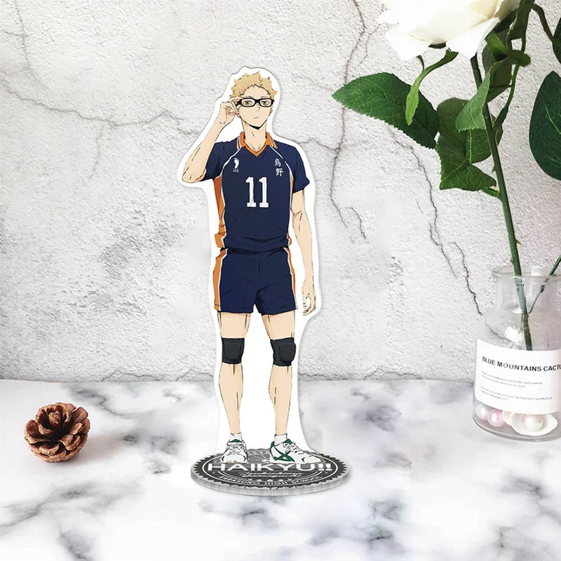 

Figure Model Plate Holder Topper Anime Karasuno Xmas Gifts Haikyuu Hinata Kageyama Tsukishima Sugawara Family Acrylic Stand