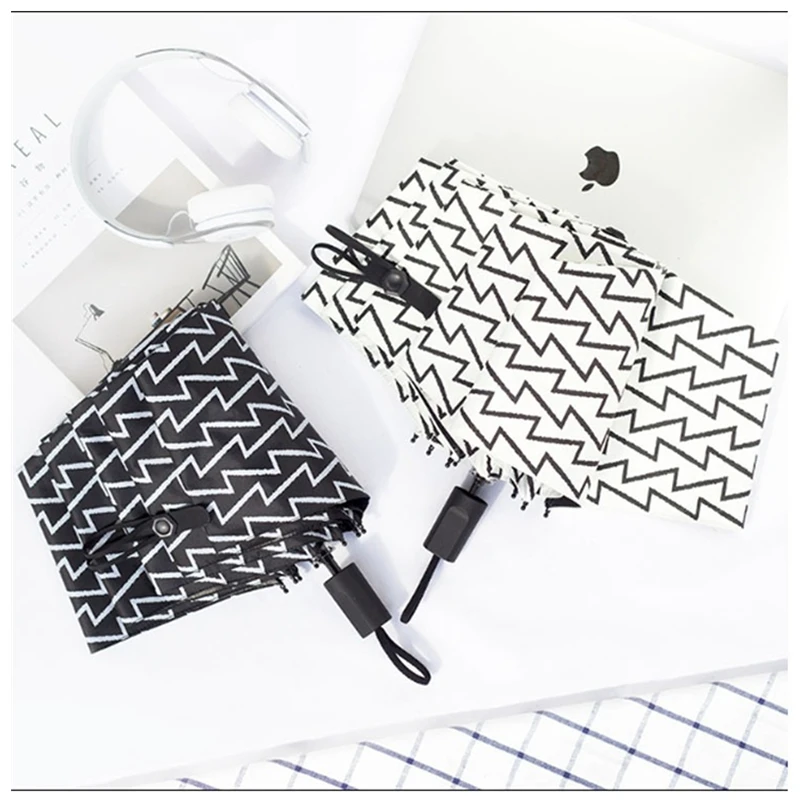 

Outdoor Umbrella Wave Pattern Windproof Folding Umbrella Sun Protection Uv Umbrella Male and Female Rain Umbrella for Women