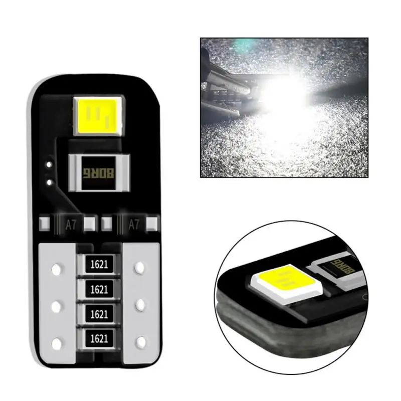 

2pcs W5W LED Reading Lights T10 Car Interior Lamp Indicator Bulbs Auto License Plate Lamp Trunk Lights Automotive Accessories