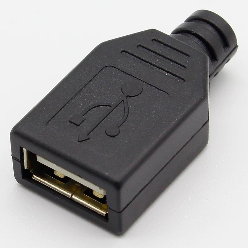

10 шт. Тип у муфтовый стыковочный USB 4 Pin разъем с черной Пластик крышка