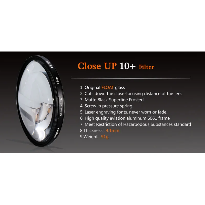 KnightX Macro Close Up Camera Lens Filter 10+ For Canon Eos Sony Nikon 400d D5300 200d 1300d D600 49mm 52mm 55mm 58mm 62mm 67mm |