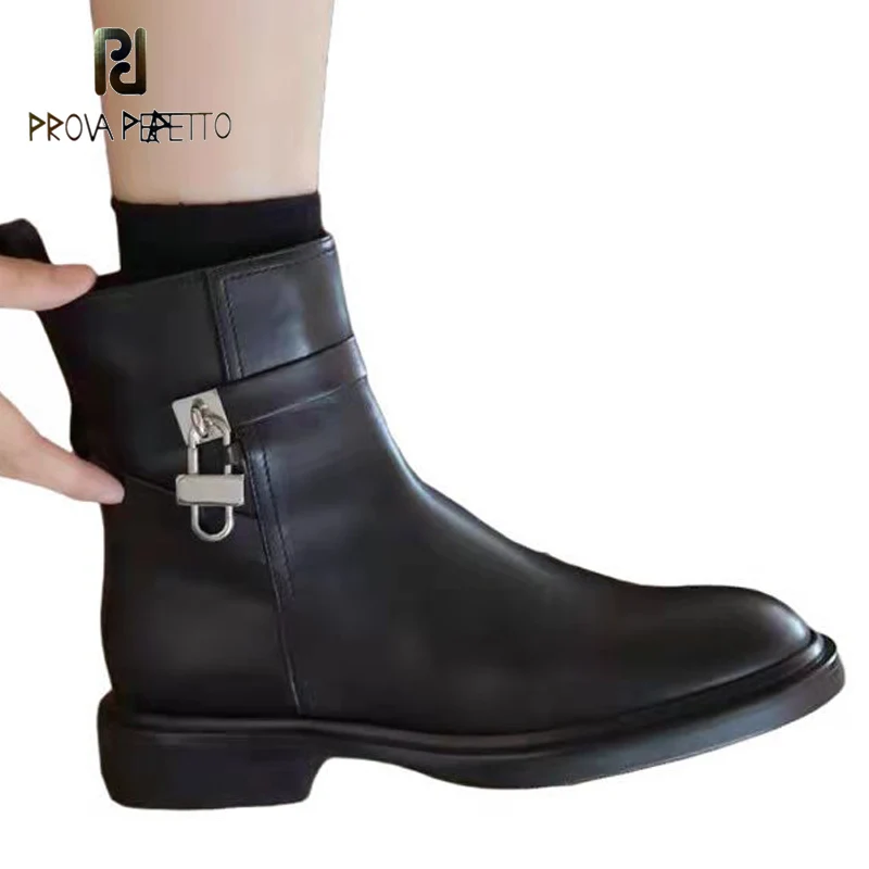 

Ботильоны из воловьей кожи на толстой подошве, с круглым носком, на среднем каблуке, модные повседневные декоративные ботинки мартинсы с ме...