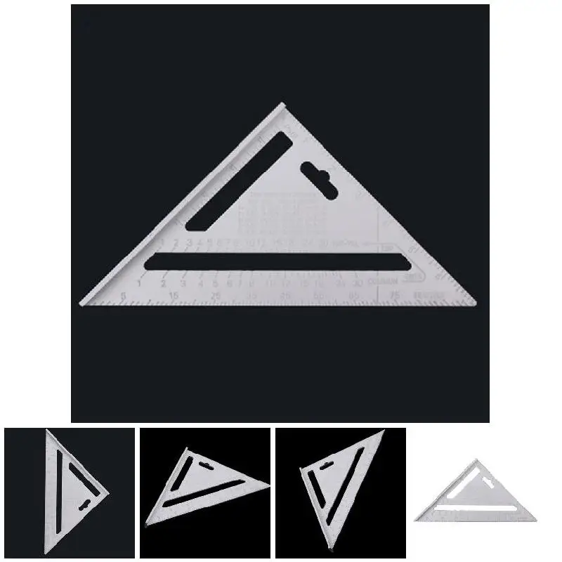 

7Inch Aluminum Alloy Roofing Rafter Square Three-cornered Ruler Protractor Measuring Tool DU55