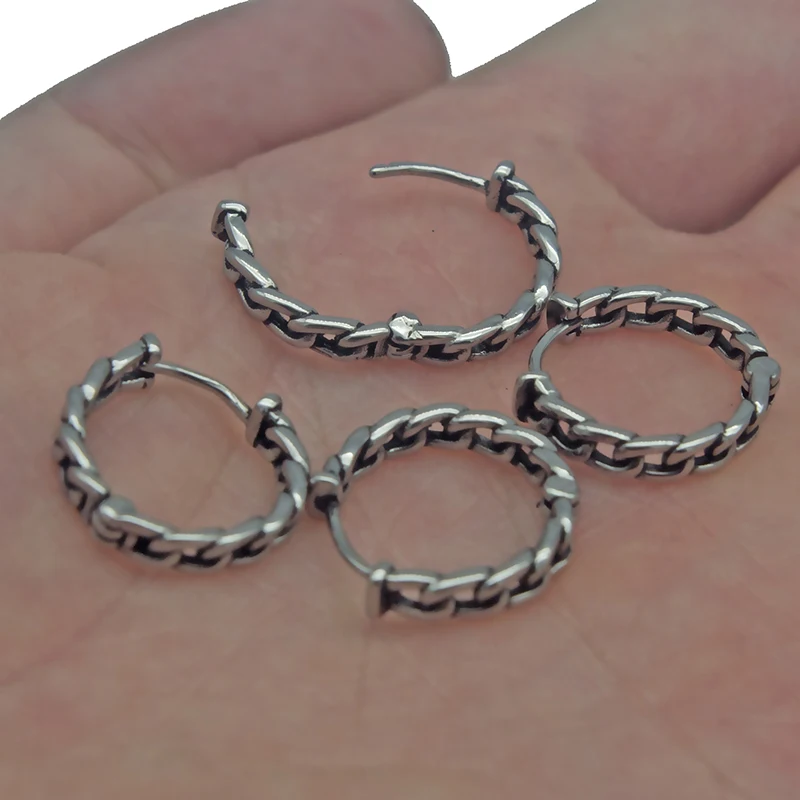 Серьги-кольца мужские из нержавеющей стали в стиле панк | Украшения и аксессуары