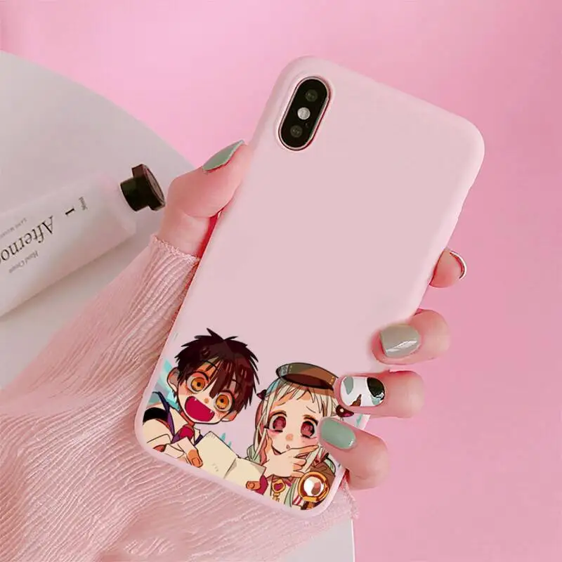 

Japanese Comics Hanako Kun Manga Phone Case Candy Color Pink for iPhone 11 pro XS MAX 8 7 6 6S Plus X 5S SE 2020 XR