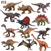 12pcsset dinosaur models figures toys wildlife ainimal action figure for home ornaments children simulation toys gift