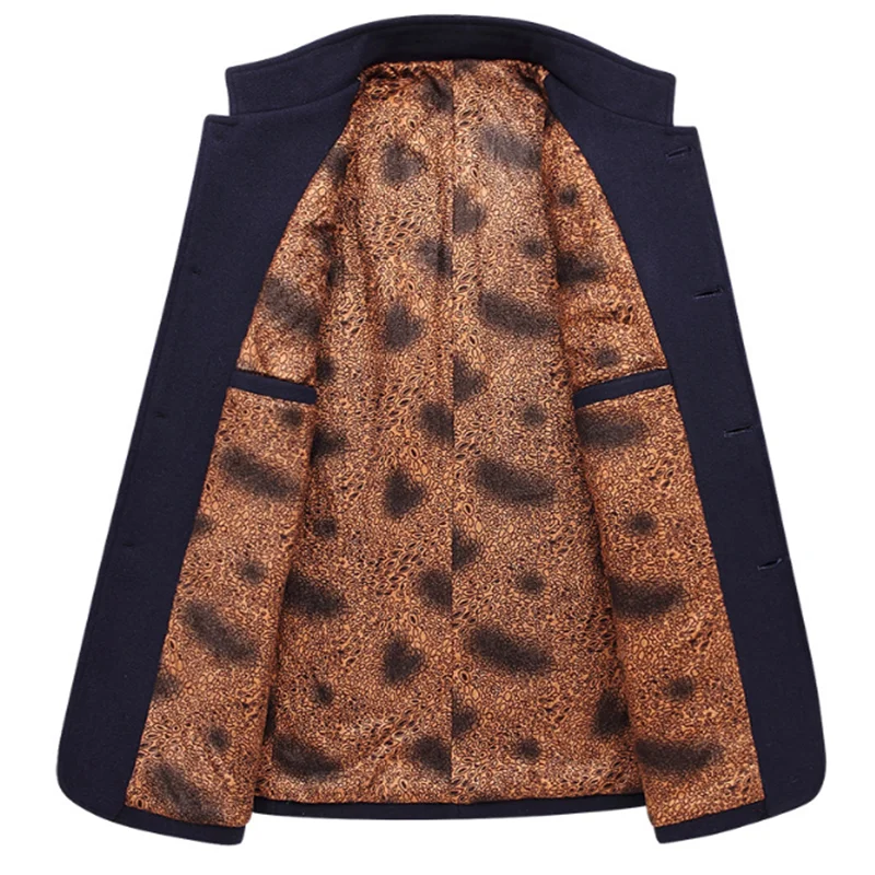 Осенне-зимнее шерстяное пальто мужское хлопковое короткое деловое повседневное