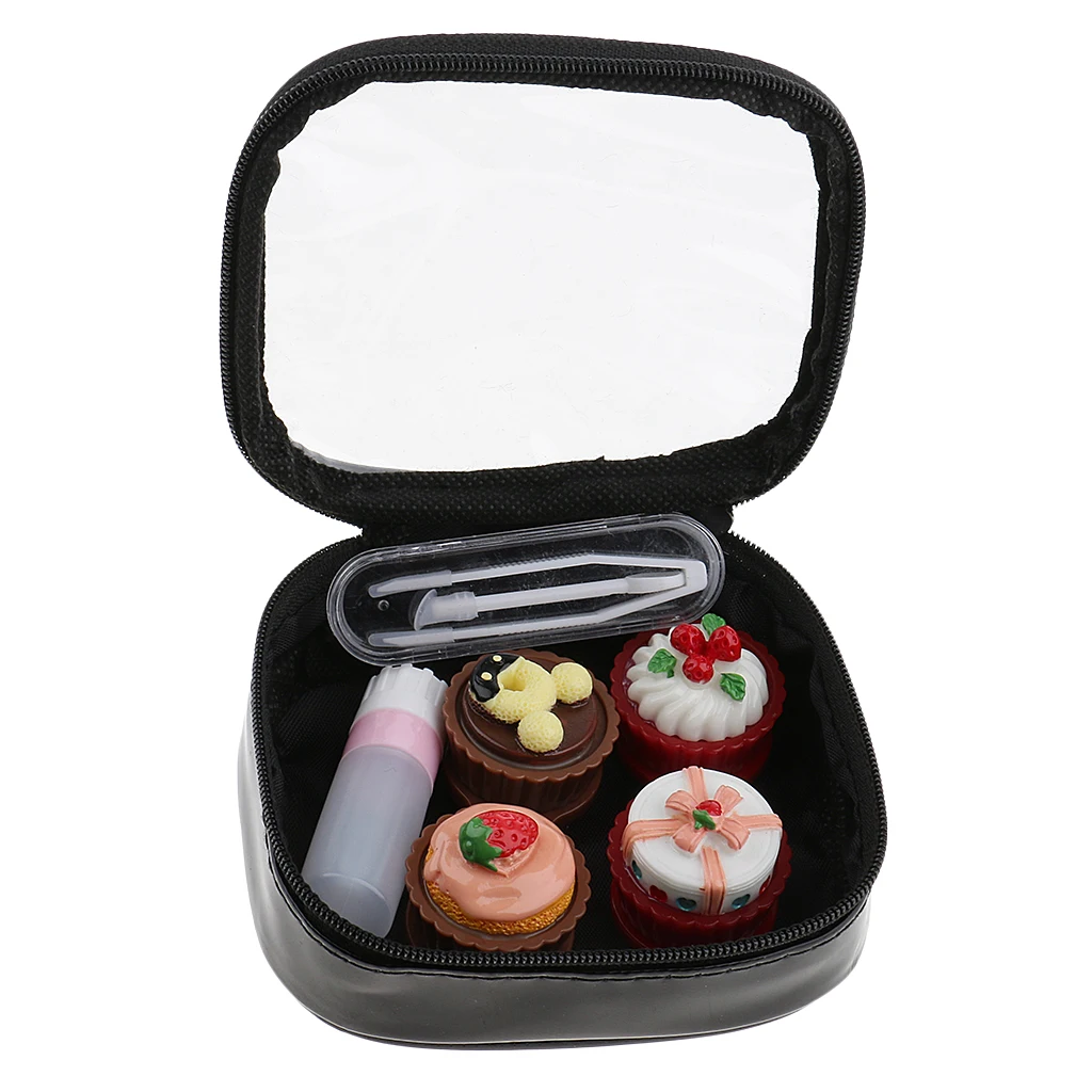 4x путешествия свяжитесь хранилище для замачивания линз с держателем Коробка