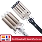 Электрическая плойка для завивки волос, профессиональная керамическая плойка на три и пять пальцев, инструменты для стайлинга