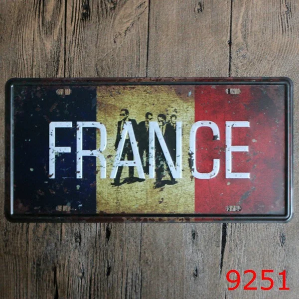 

The National Flag Japan Car License Plate France Australia Mexico Vintage Tin Sign USA Canada Italy Wall Art Metal Poster