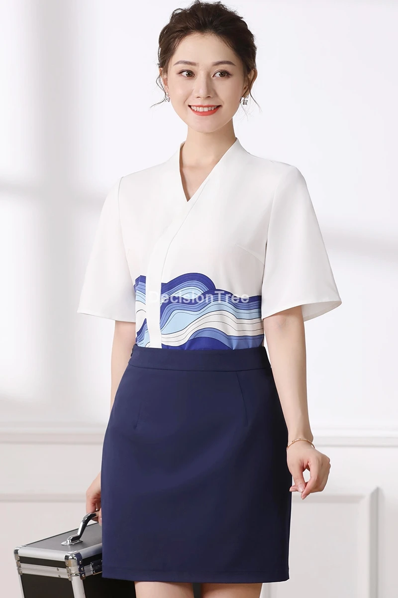 2023 спа салонов Женская рабочая одежда стойке Рабочая Униформа для сотрудниц