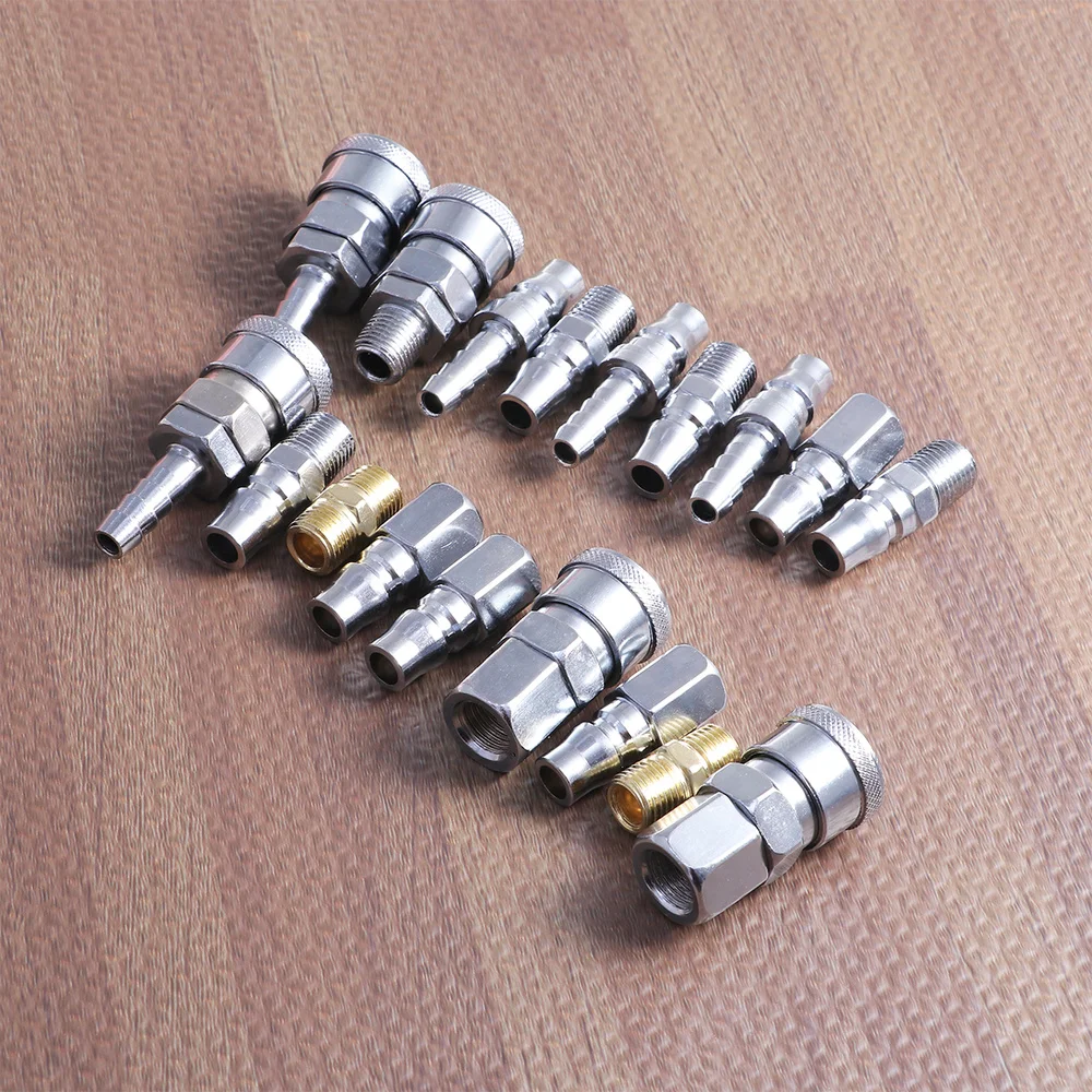 

18pcs Fast Joint Kit 1/4 Inch Air Line Hose Compressor Fitting Couplings Connector Release Male Female Air Tool Accessories