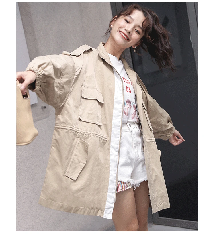 

High fashion Ladies long sleeve short coats and jackets casual oversized Short Trench T153