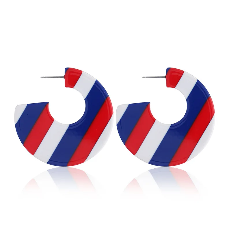 Новые винтажные акриловые серьги M &amp G в полоску для женщин крупные кольца модные