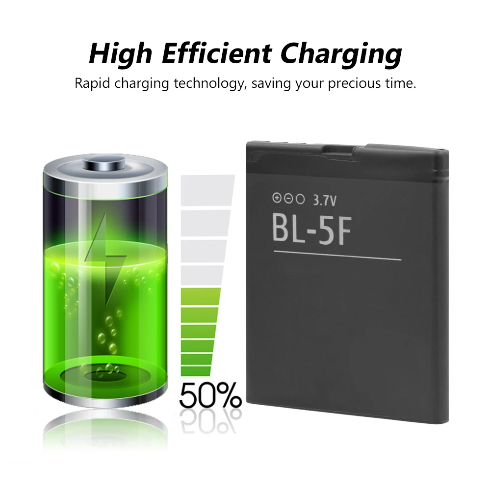 Литий-полимерная аккумуляторная батарея для телефона BL 5F BL-5F BL5F Nokia E65 N93I N72 N93 N95 N98