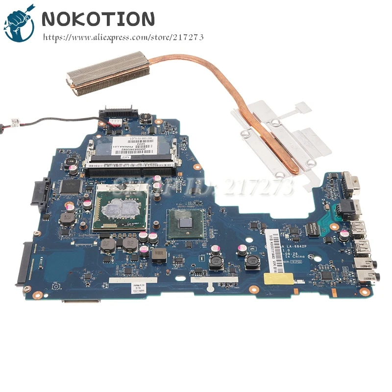 NOKOTION LA-6842P для TOSHIBA C660 материнская плата i5 + радиатора подходит PWWAA LA-6843P K000111550 toshiba