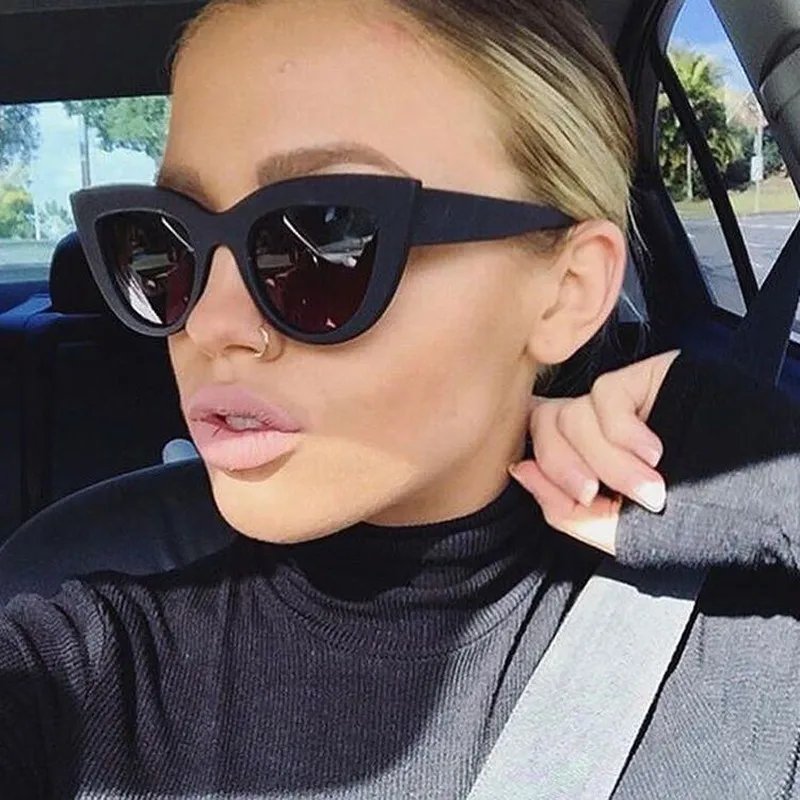 

2021 Fashion Cute Sexy Retro Cat Eye Sunglasses Women Vintage Brand Designer Cateye Oval Sun Glasses For Female Ladies UV400