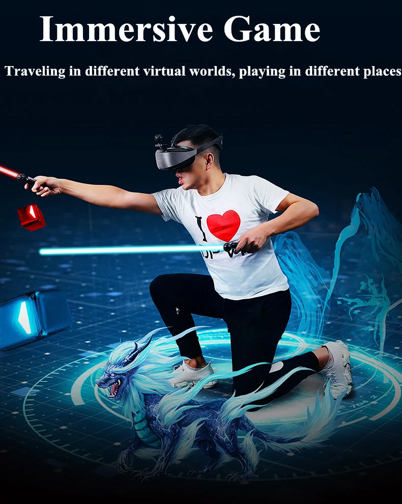 Deepoon e3 real 4k vr 3d очки гарнитура с hd гигантским экраном игровая комбинированная optinoal