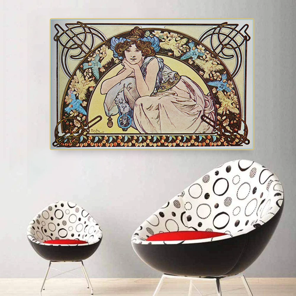 Citon Alphonse Mucha Cherry вишня Canvas холст искусство Масляная живопись художественное