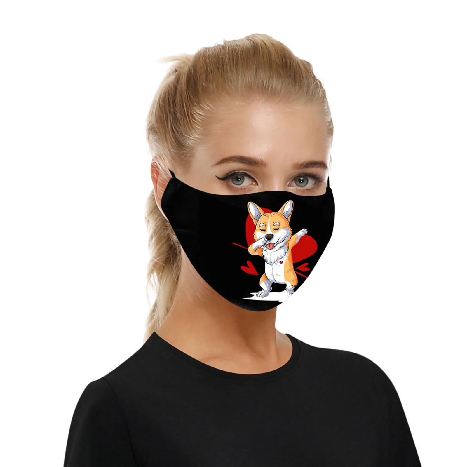 Маска для защиты рта без лица на День святого Валентина стирающаяся маска с