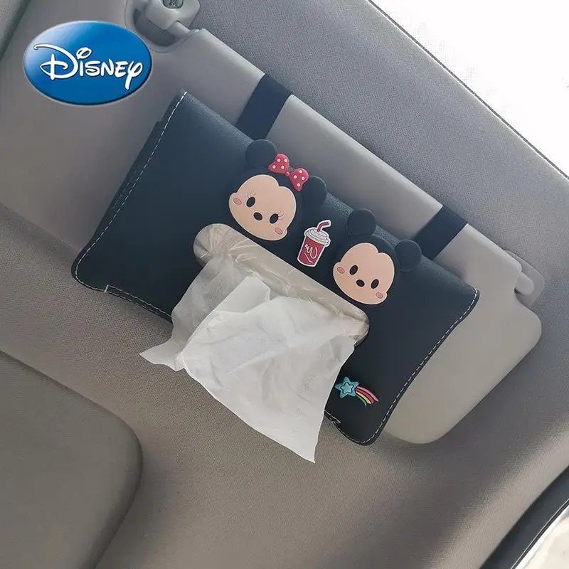 

Disney Mickey Mouse Creative Car with Cute Cartoon Car Drawer Box Armrest Box Hanging Storage Box Sun Visor Tissue Box