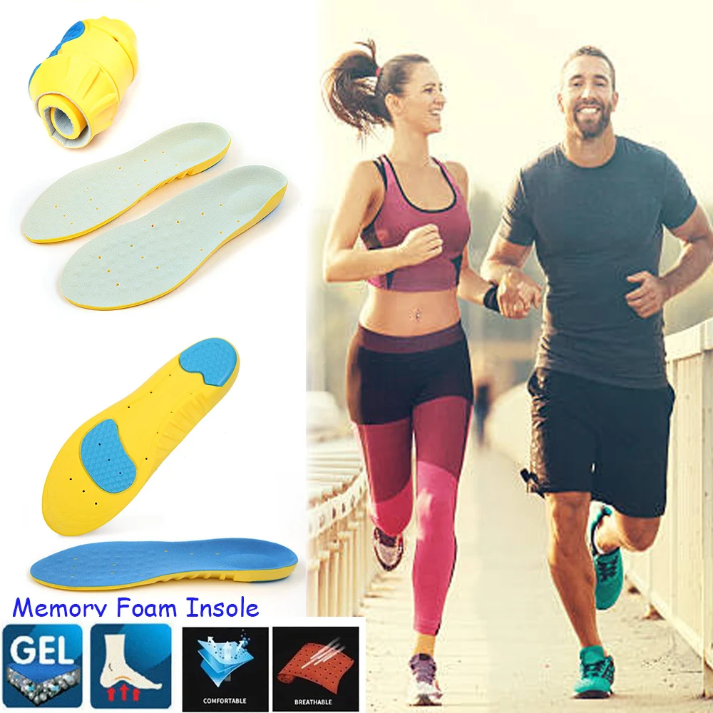 Унисекс мягкие дышащие ортопедические дезодорирующие стельки для бега ног