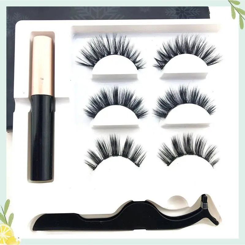 3 пары магнитных ресниц 3D искусственный норковый магнит для Магнитная жидкая