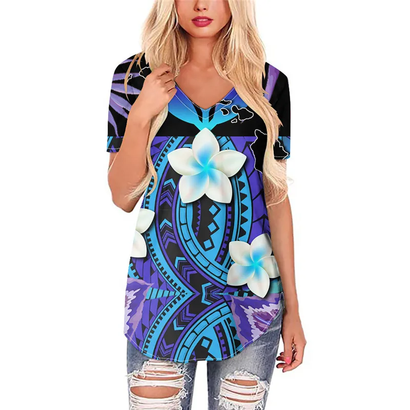 Новинка 2021 винтажная женская блузка с коротким рукавом и цветочным принтом Самоа