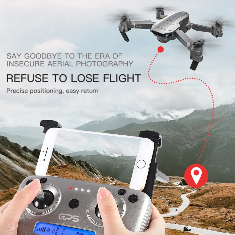 SG907 Дрон с GPS с 4K HD Двойная камера широкий угол 5G wifi FPV RC Квадрокоптер складные дроны Профессиональные с GPS следуем за мной