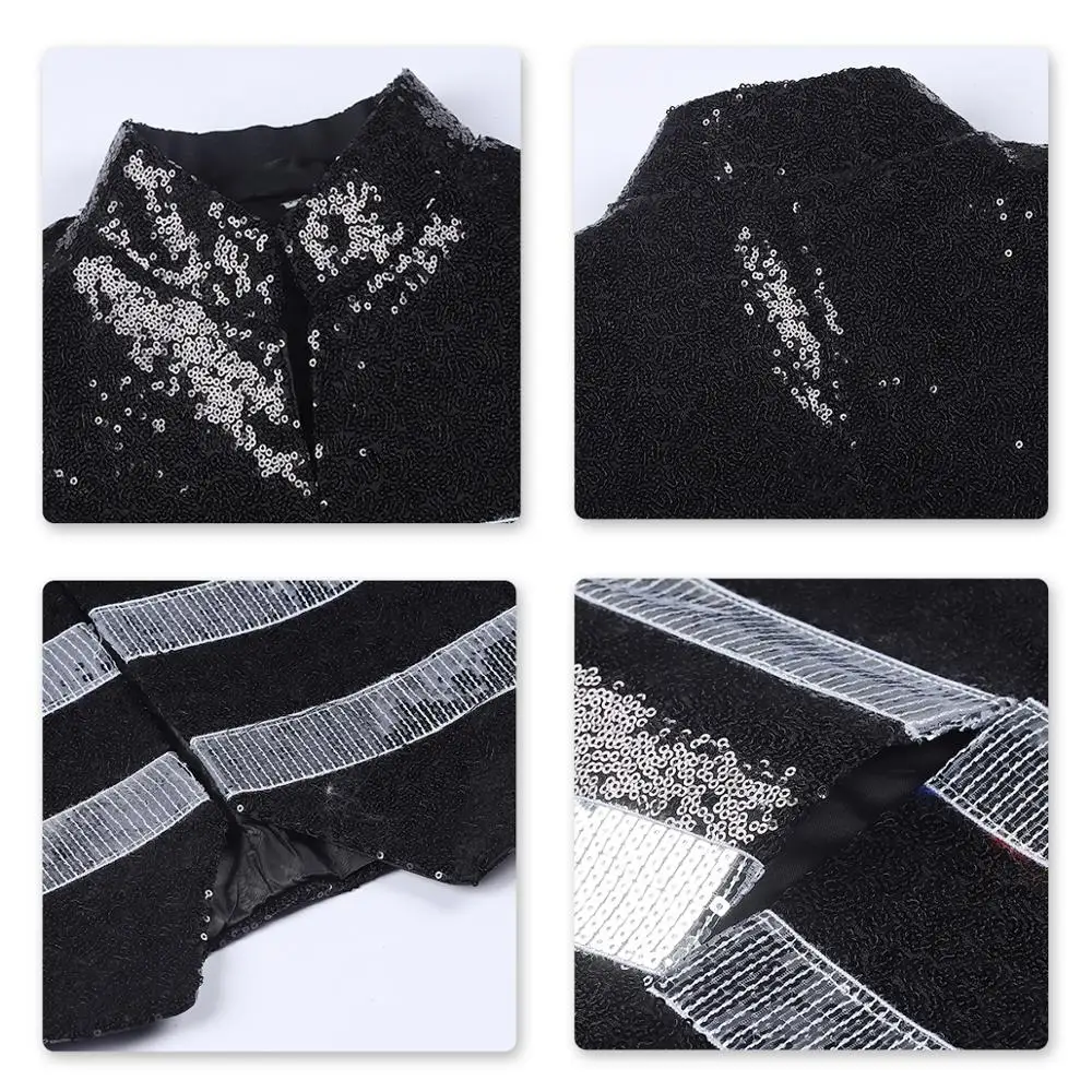 Мужской жилет с блестками и отворотом одной пуговицей для сцены приталенный