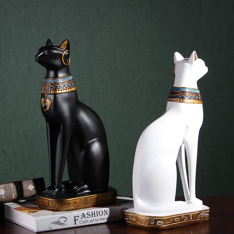 

Egyptian Lucky Cat Statue Home Decoration Sculptures Creative Animal Ornaments Bedroom Art Kitten Model Birthday Gift Figurine