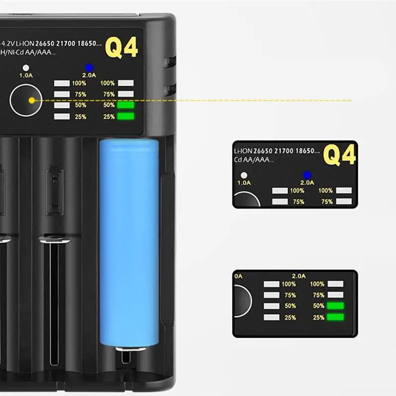 

1 Pc Battery Charger 4 Slots USB Interface Independent Ni-MH Battery Charger Charging Device for Office Living Room