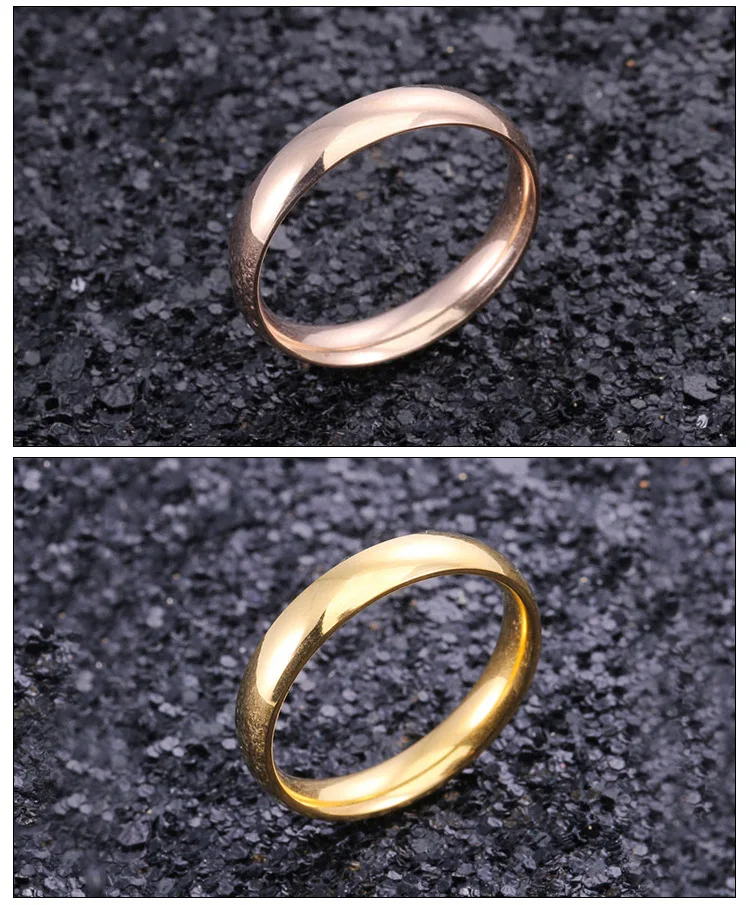 

Men's Women's Accessories Titanium Rose Gold Rings Steel Couple Rings Proposal Ring Black