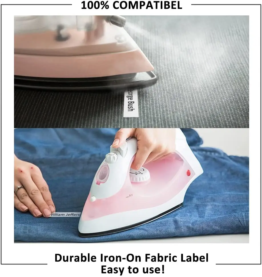 Labelife 18771 18769 Iron-On Fabric Labels 12mm Compatible for Dymo Letratag Label Maker Black on White Iron-on Tapes | Компьютеры и