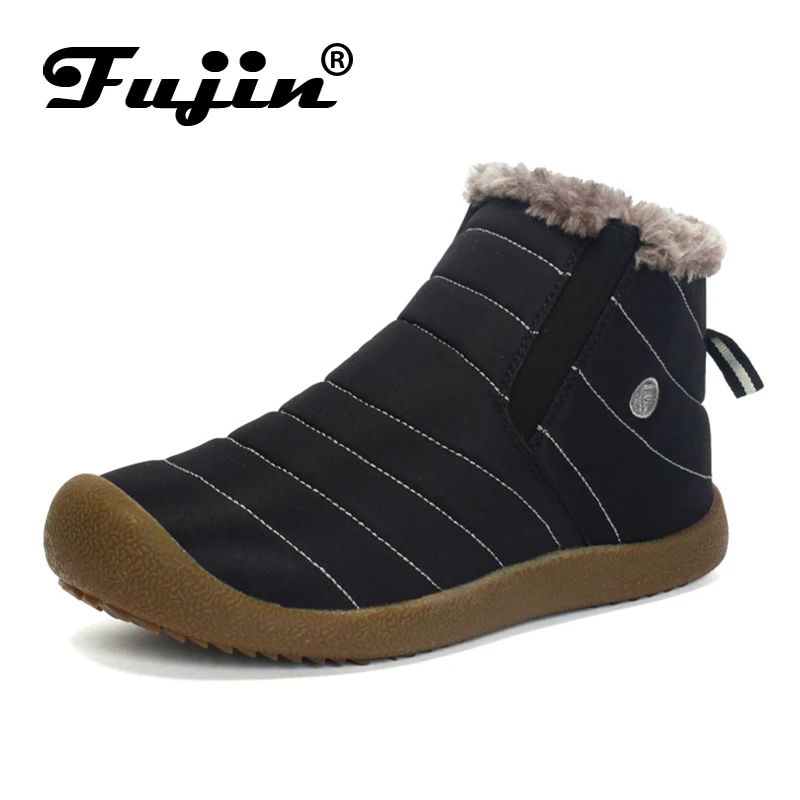 Fujin/Брендовые женские ботильоны Зимняя теплая обувь с Плюшевым Мехом Женские