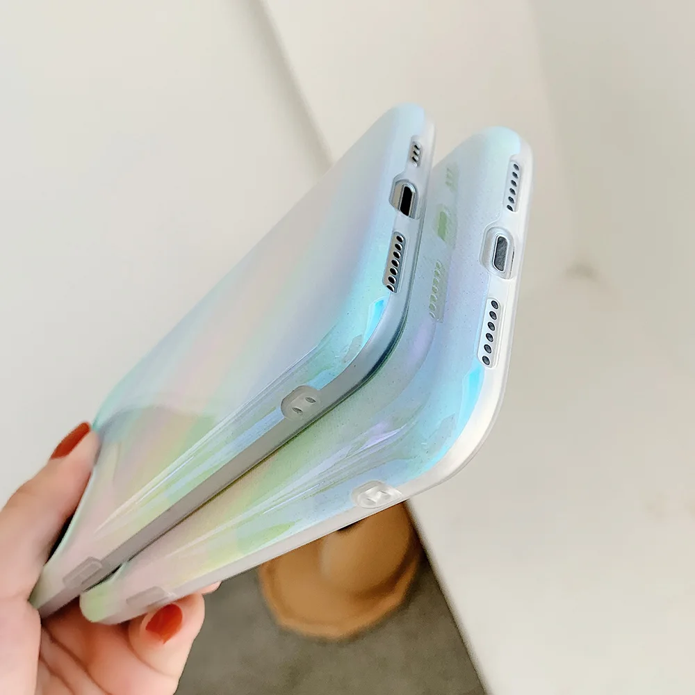 Чехол для телефона iPhone 11 Pro Max XR X XS 7 8 Plus с градиентом синего цвета мягкий чехол IMD