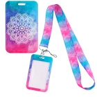 YQ577 шнурок с цветами для йоги и даты звездное небо, веревка для телефона, чехол для удостоверения личности, шейный ремешок, брелок, USB-держатель для бейджа, чехол, веревка, петля