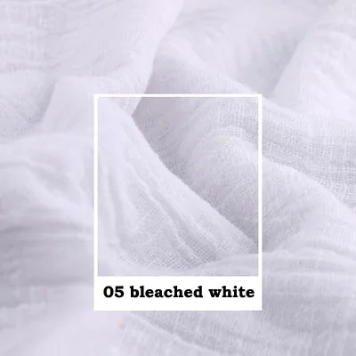 05 bleached white Художественный Ретро Slub креп хлопок/лен белый желтый оранжевый кофе темно серый красный мягкая ткань для ручной работы летнее платье Блузка - Цвет: 05 bleached white