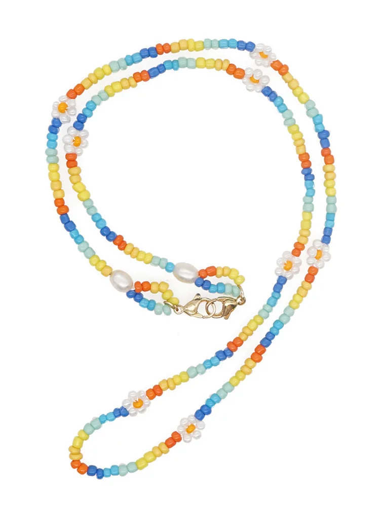 

2021 Bohemian Flower Mask Strap Beaded Glasses Chains For Women Face Mask Lanyard Anti Slip Reading Eyeglass Sunglasses Strap