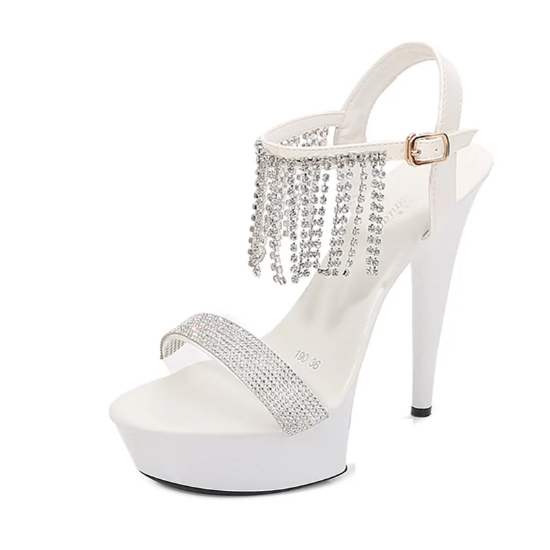 

show shoes thin heel sexy black platform high heel sandals women's summer wedding shoes