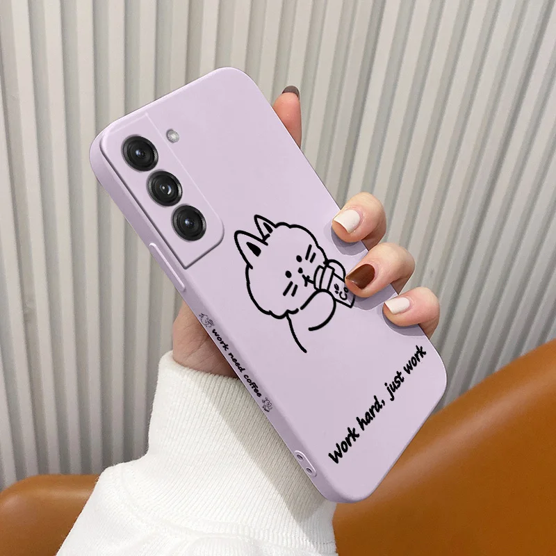 Cat Camera Lens Protect Case For Samsung Galaxy S21 S20 S10 Note 20 10 Soft Liquid Silicone Phone Cover For A72 A52 A42 A32 A71