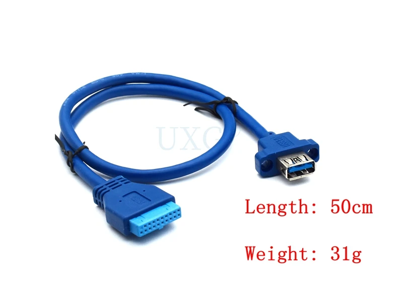 Однопортовый USB 3 0 гнездовой винтовой монтаж типа панели к материнской плате 20