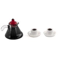112 dollhouse miniature accessories mini coffee pot with two cup simulation furniture tableware toys for doll house decoration